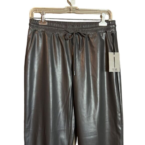 NWT! One by Chapter one faux leather joggers - Picture 2 of 10